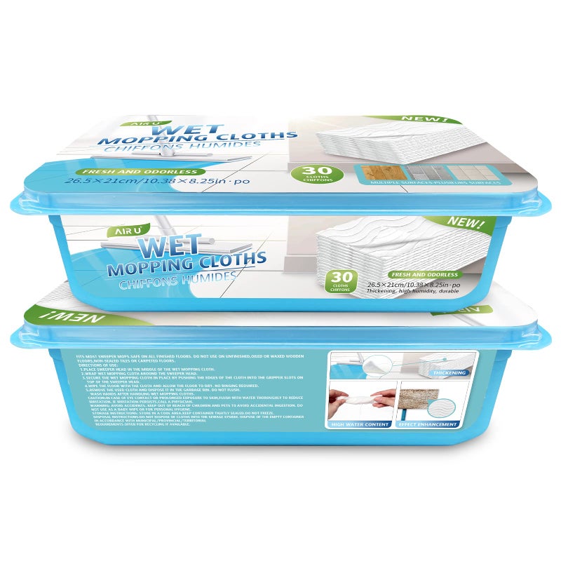 AIR U+ عبوات ممسحة مبللة مطورة من AIR U+ للوسادات الرطبة Swiffer Sweeper، عدد 60 - Image 1